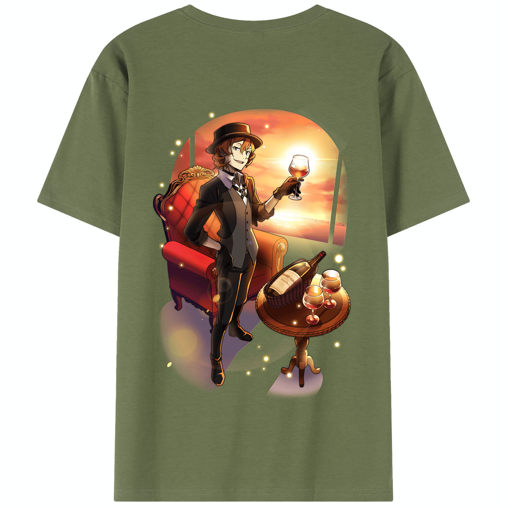 （画像用） 文豪ストレイドッグス Bungo Stray Dogs 綿100％半袖Tシャツ（背面プリント）